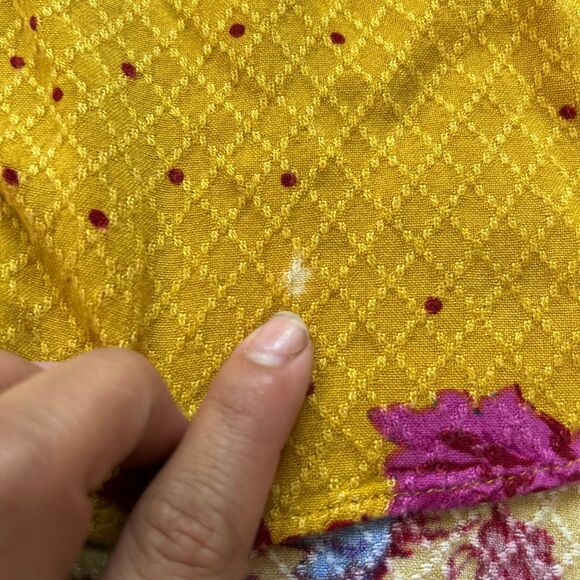 Free People Intimately Mustard Floral Mini Dress Size XS - Picture 4 of 6